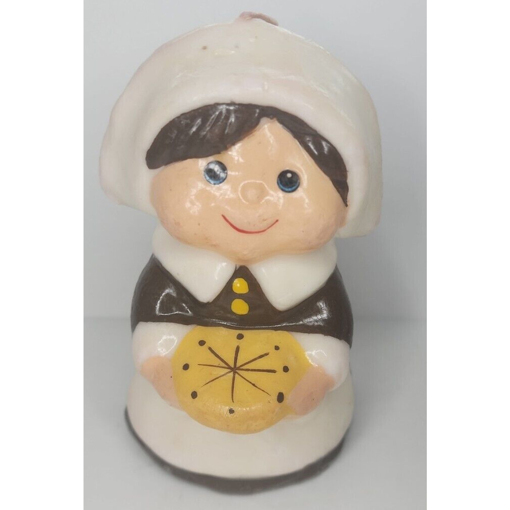 Vintage Pilgrim Girl Thanksgiving Candle 5" SKU H61